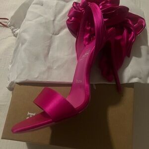 Christian Louboutin Hot Pink Satin Heels
